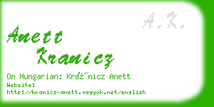 anett kranicz business card